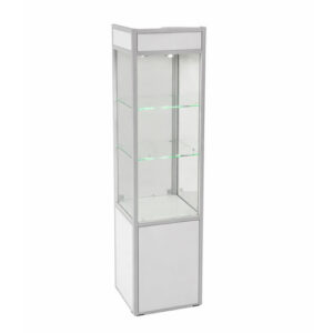 Vitrine Cavaly haute blanche éclairée